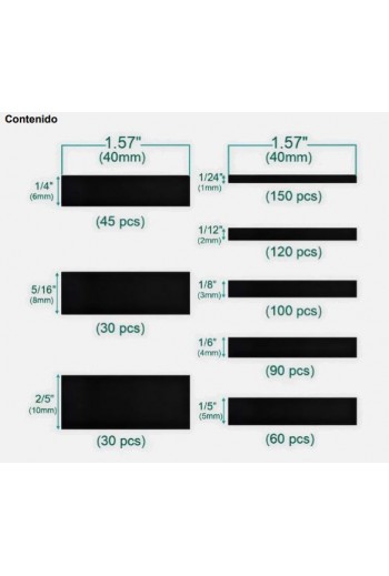 XS-581 Kit de Thermofit con 650 Piezas de Color Negro y Estuche Organizador, Termofit Negro
