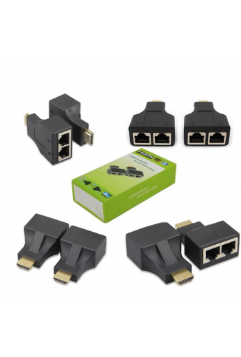 CON-30 Set de Adaptador Extensor HDMI hasta 30m por RJ45 UTP, 2 Piezas