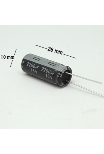 CE-2200-16V Capacitor Electrolítico 2200uF 16V 105C Radial