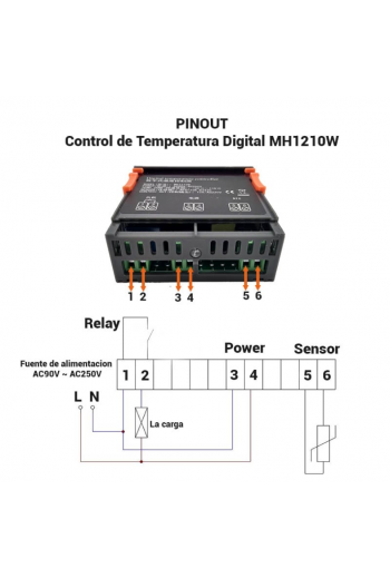 XS-388 Control De Temperatura Digital MH1210W Termostato Termómetro 90-265VAC