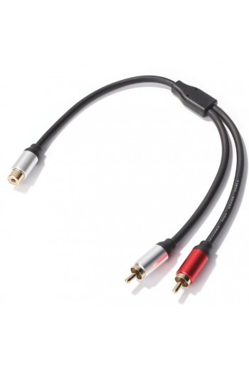 080-235 Cable Divisor 2 Plug Macho RCA a 1 Plug Hembra RCA 50cm