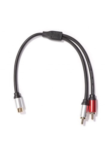 080-235 Cable Divisor 2 Plug Macho RCA a 1 Plug Hembra RCA 50cm, Splitter, Dorado