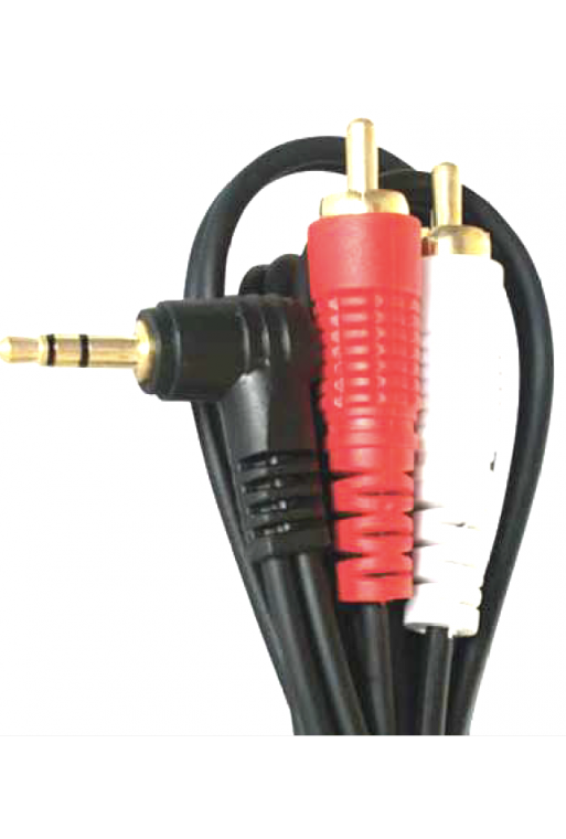 081-131 Cable para Audio 2 Plug RCA a Plug 3.5mm en L