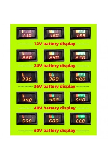 XS-254 Voltímetro con Indicador de Capacidad de Batería 12 - 60VDC OKY4095