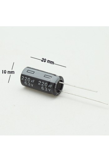 CE-220-63V Capacitor Electrolítico 220uF 63V 105C Radial