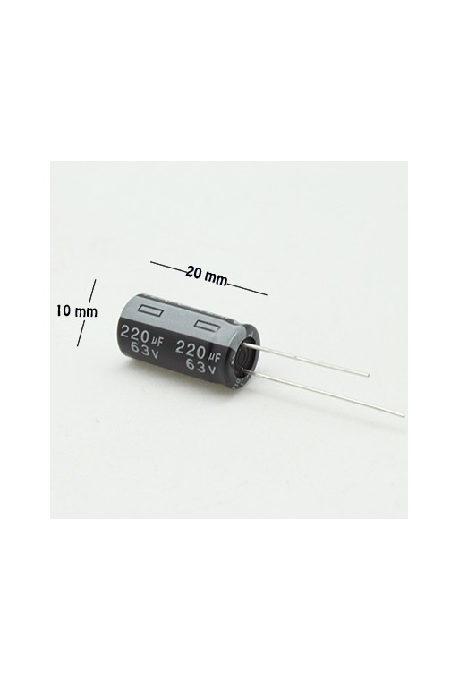 CE-220-63V Capacitor Electrolítico 220uF 63V 105C Radial