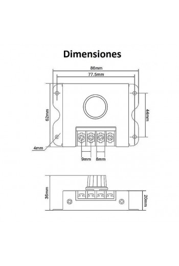 XS-544 Modulo Dimmer Regulador de Intensidad 12 a 24VDC 30A
