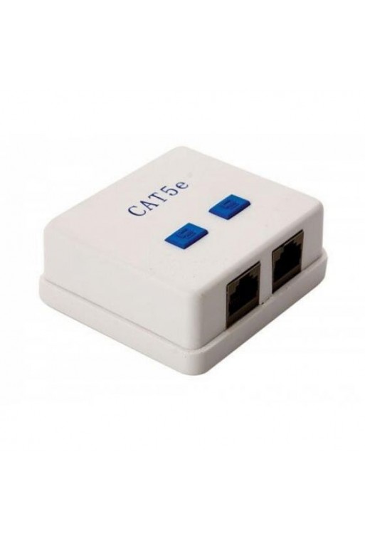 350-052 Roseta Doble RJ45 CAT5E Color Blanco Ethernet