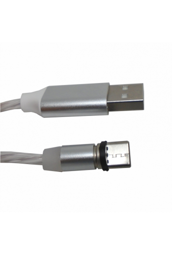700-057 Cable USB 2.0 A USB Tipo C, 1 Metro, Conector Magnético, Iluminación LED