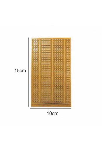 PFP-10X15-1MC Placa Fenolica Cafe de 1mm 10X15 Cm con Orificios Y pistas Tipo Protoboard (690-519)