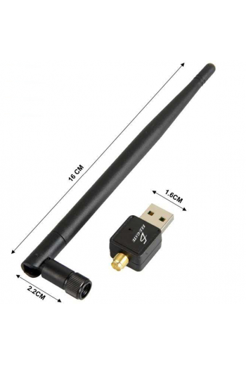 WL-10 Tarjeta de Red Inalámbrica WIFI USB Nano con Antena Externa