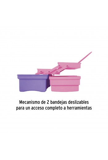 CCO-14RP Caja para Herramienta Cosmetiquera, 14", Color Rosa Morado 25052
