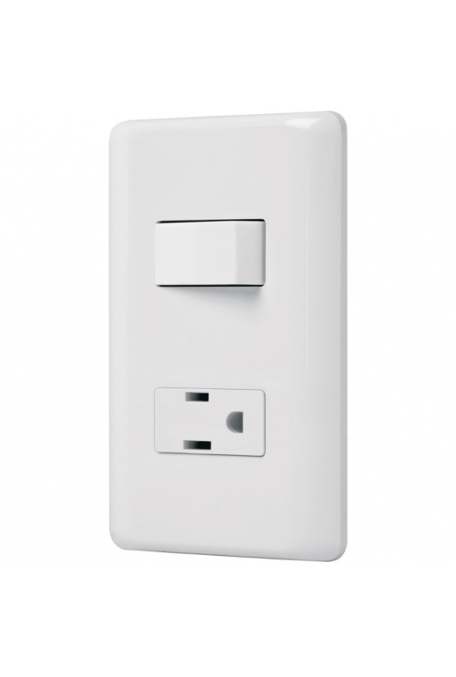 PA-APCO-B Placa Armada Contacto e Interruptor Sencillo Color Blanco