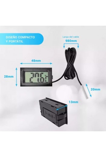 XS-233 Termómetro Digital TPM-10  Con Batería -50º A 70º