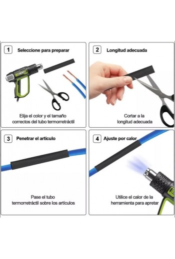 XS-530 Kit de Thermofit con 800 Piezas de Colores y Estuche Organizador