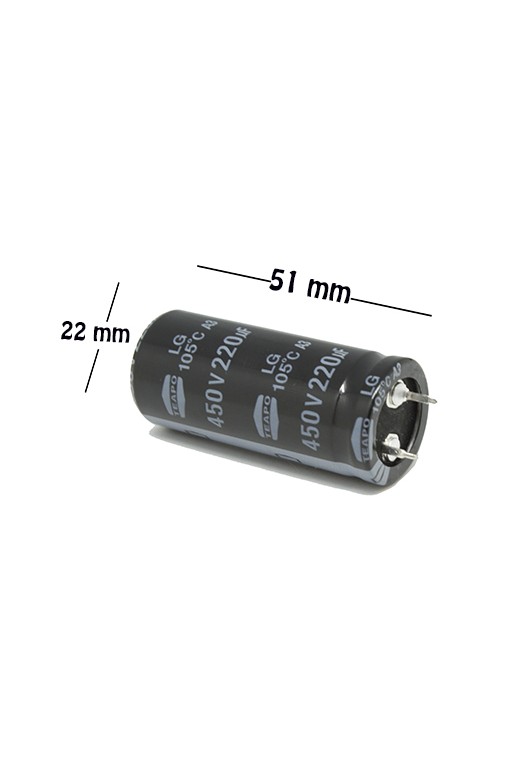 CE-220-450V Capacitor Electrolítico 220uF 450V 105C Radial
