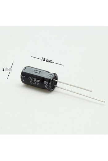 CE-820-6.3V Capacitor Electrolítico 820uF 6.3V 105C