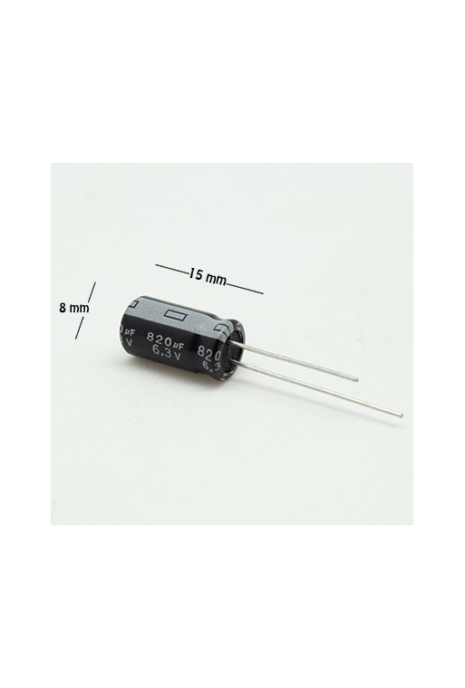 CE-820-6.3V Capacitor Electrolítico 820uF 6.3V 105C