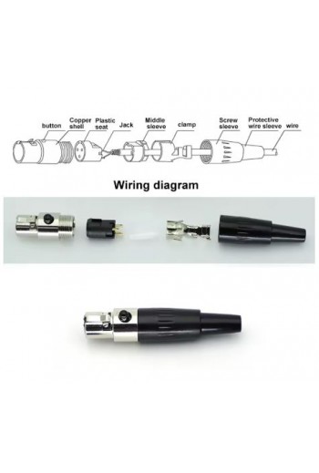 705-353 Jack Mini XLR 4 Pin Metálico, Color Negro