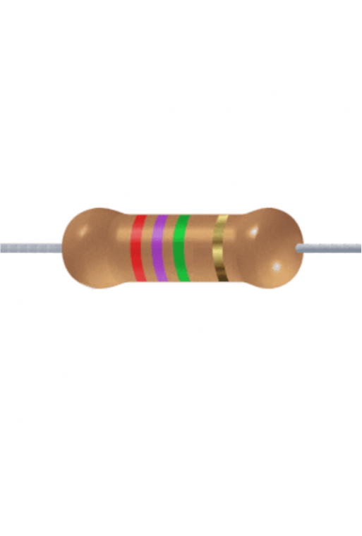 R2M7-1-2 Resistencia de Carbón 2.7Mohms 1/2 Watt