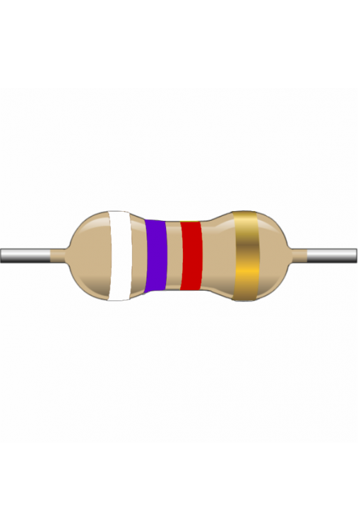 R9K7-1-2 Resistencia de Carbón 9.7K Ohms 1/2 Watt