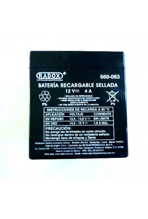 660-063 Bateria Recargable Sellada de Acido Plomo 12V 4A