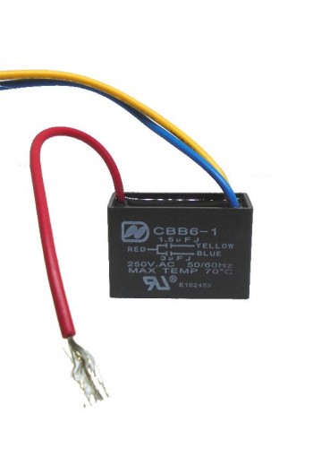 SV-1.5-3 Capacitor para Ventilador 1.5+3uF 250V 50-60Hz