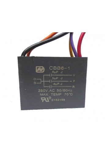 SV-4-5-6 Capacitor para Ventilador 4+5+6uF 250V 50-60Hz