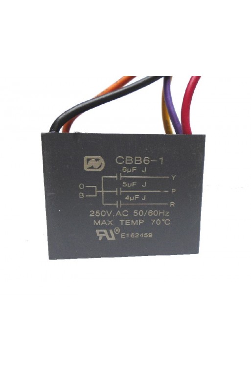 SV-4-5-6 Capacitor para Ventilador 4+5+6uF 250V 50-60Hz