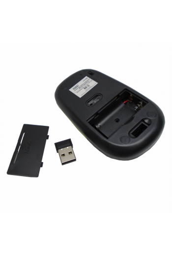 115-059 Mouse Inalambrico Optico USB Negro con Verde