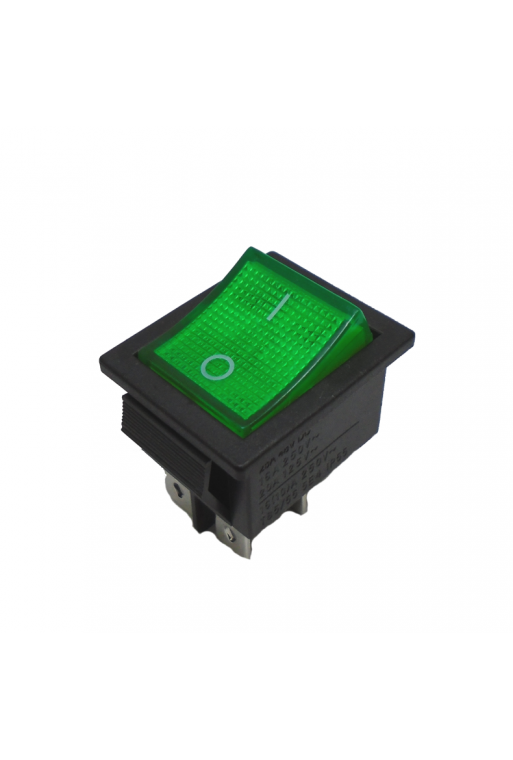 835-129 Switch Balancin con Piloto 4 Patas 2P-2T Color Verde