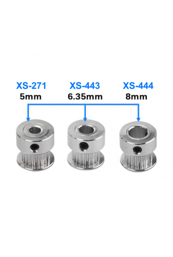 XS-443 Polea Dentada GT2 2GT 20T de 20 Dientes con Orificio (eje) de 6.35mm