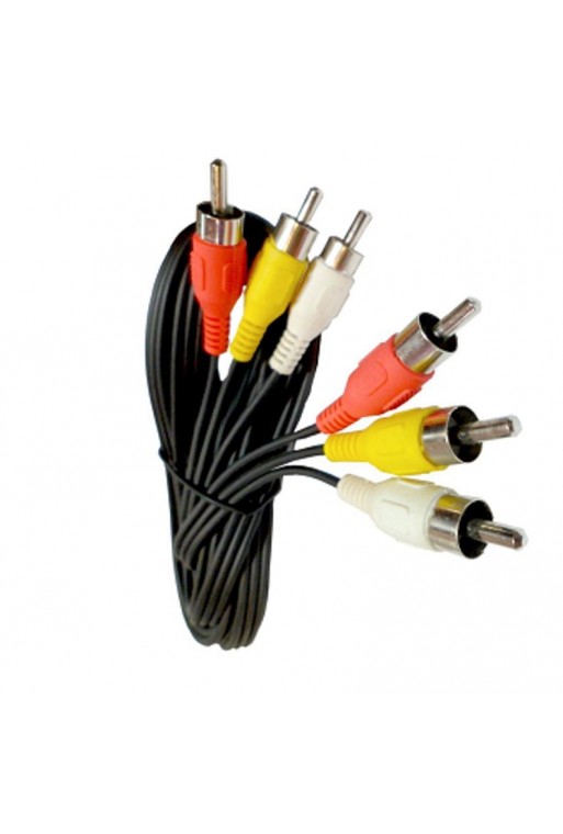 080-049 Cable para Audio y Video 1.8M 3 Plug A 3 Plug RCA Plateada