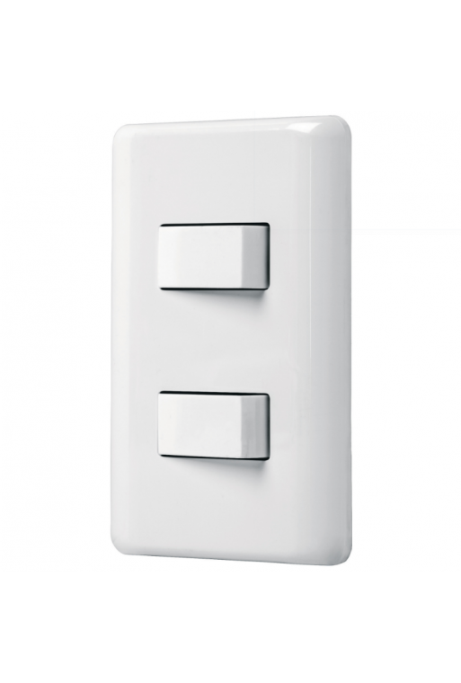 PA-APDO-B Palca Armada con 2 Interruptores Sencillos Color Blanco