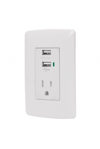 COUSB-IB Placa Contacto Aterrizado y 2 Puertos USB