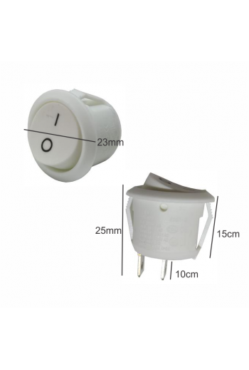 835-063 Switch Balancín 2 Pines 6A 250V 10A 125V, Color Blanco