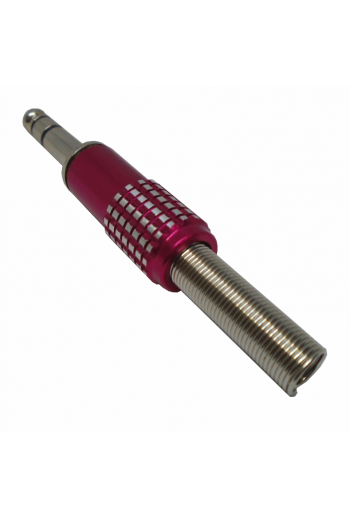 705-932-1 Plug 6.3mm Estéreo Metálico Color Rojo, Con Resorte