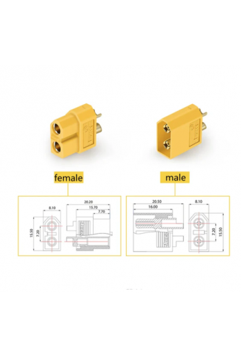 705-1112 Kit de conectores para Batería LIPO XT60 XT-60 Macho y Hembra