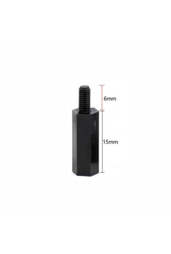 SEP-PLA-15 Separador Hexagonal Macho Hembra M3 15mm de Nylon Plástico Sin Tornillo