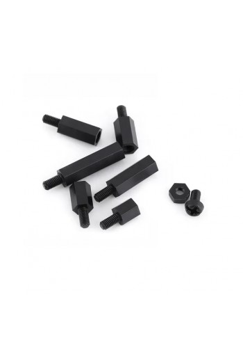 SEP-PLA-8 Separador Hexagonal Macho Hembra M3 8mm de Nylon Plástico Sin Tornillo