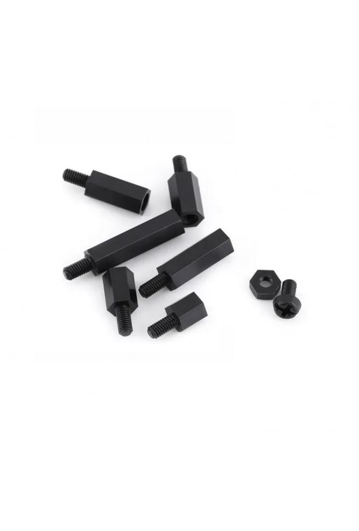 SEP-PLA-8 Separador Hexagonal Macho Hembra M3 8mm de Nylon Plástico Sin Tornillo