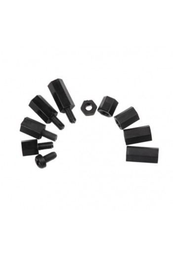 SEP-PLA-8 Separador Hexagonal Macho Hembra M3 8mm de Nylon Plástico Sin Tornillo