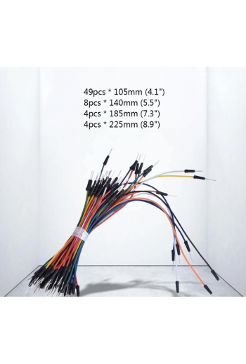 XS-67 Kit de 65 Cables Jumper Dupont para Protoboard, Macho Macho, Varias Medidas