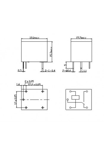 SH-03VDC Relevador de 3V a 10A 1P 2T SP-DT SRD-03VDC-SL-C