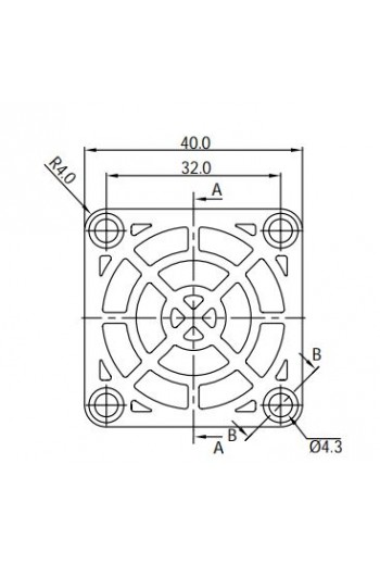 510-1106 Rejilla de Protección para Ventilador 40X40mm, Diagonal 1.75 Pulgadas, Con Filtro, 09150-F/45