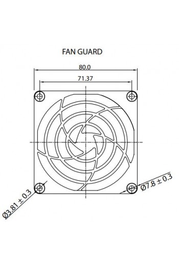 510-1108 Rejilla de Protección para Ventilador 80X80mm, Diagonal 4 Pulgadas, Con Filtro, 09325-F/45