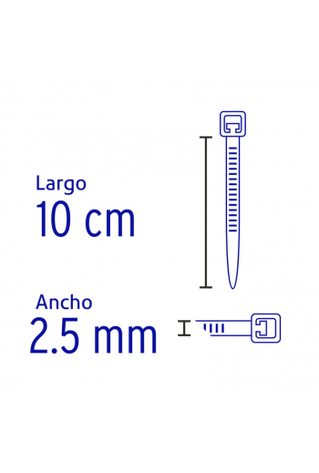 CIN-1810N Bolsa con 100 Cinchos Plásticos 18 lb, 100 x 2.5 mm, Negros 44320
