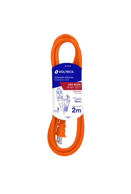 ER-2X16 Extensión Eléctrica Uso Rudo de 2 Metros Calibre 16 48042