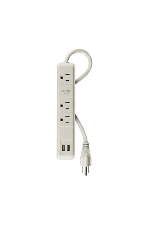 MUL-340U Multicontacto 16 AWG 3 Entradas 2 puertos USB Supresor 300 J 46089
