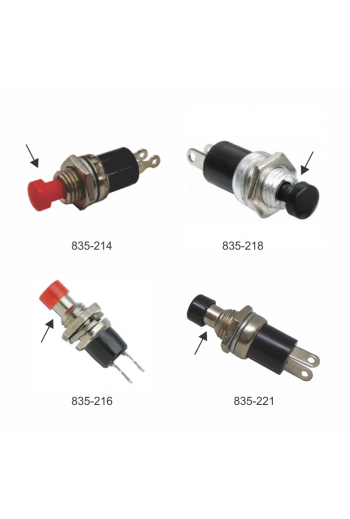 835-216 Interruptor Switch Tipo Push Normalmente Abierto 3A 125V, Color Rojo